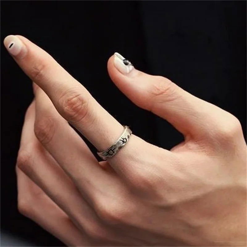 Shooting Star / Gold Sun Ring Boho - Silver - Unisex - That Rock Aesthetic