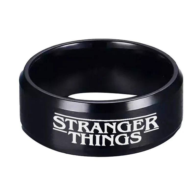 Stranger Things Ring Collection - Eleven, Friends Don't Lie, I Believe - Stainless Steel Black - Unisex - That Rock Aesthetic