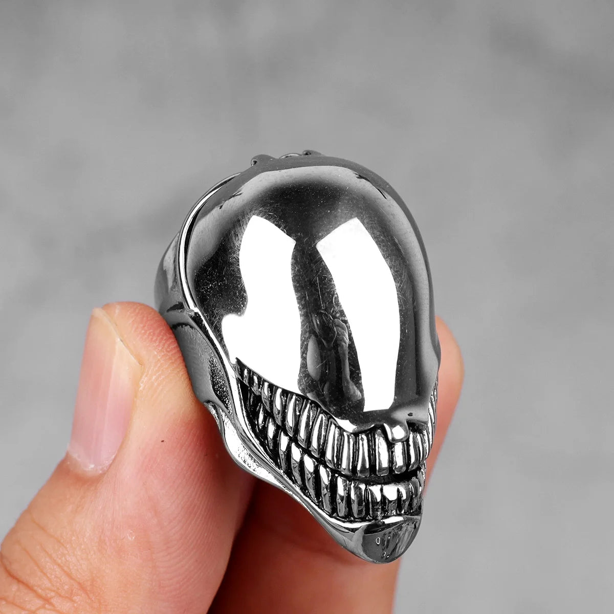 Venom Superhero Mens Spiderman Marvel Ring - Stainless Steel Silver - Unisex - That Rock Aesthetic