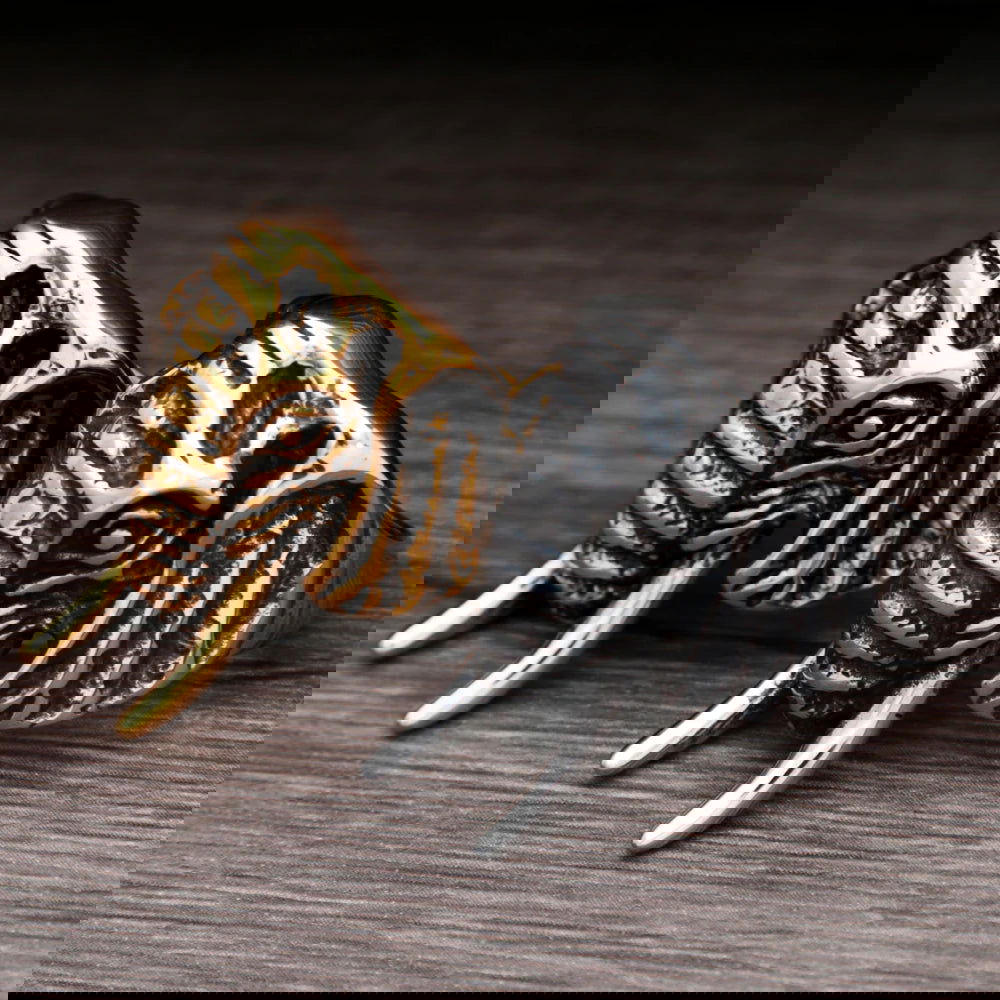 Wild African Elephant Ring Mens - Stainless Steel Silver & Gold - Unisex - That Rock Aesthetic