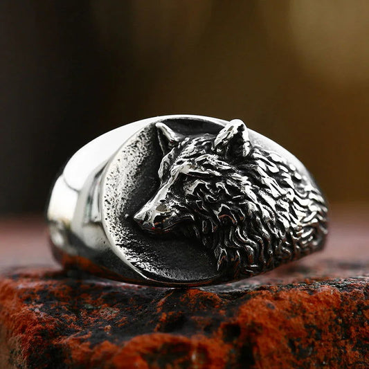 Wolf Ring Mens - Stainless Steel Silver - Unisex - That Rock Aesthetic