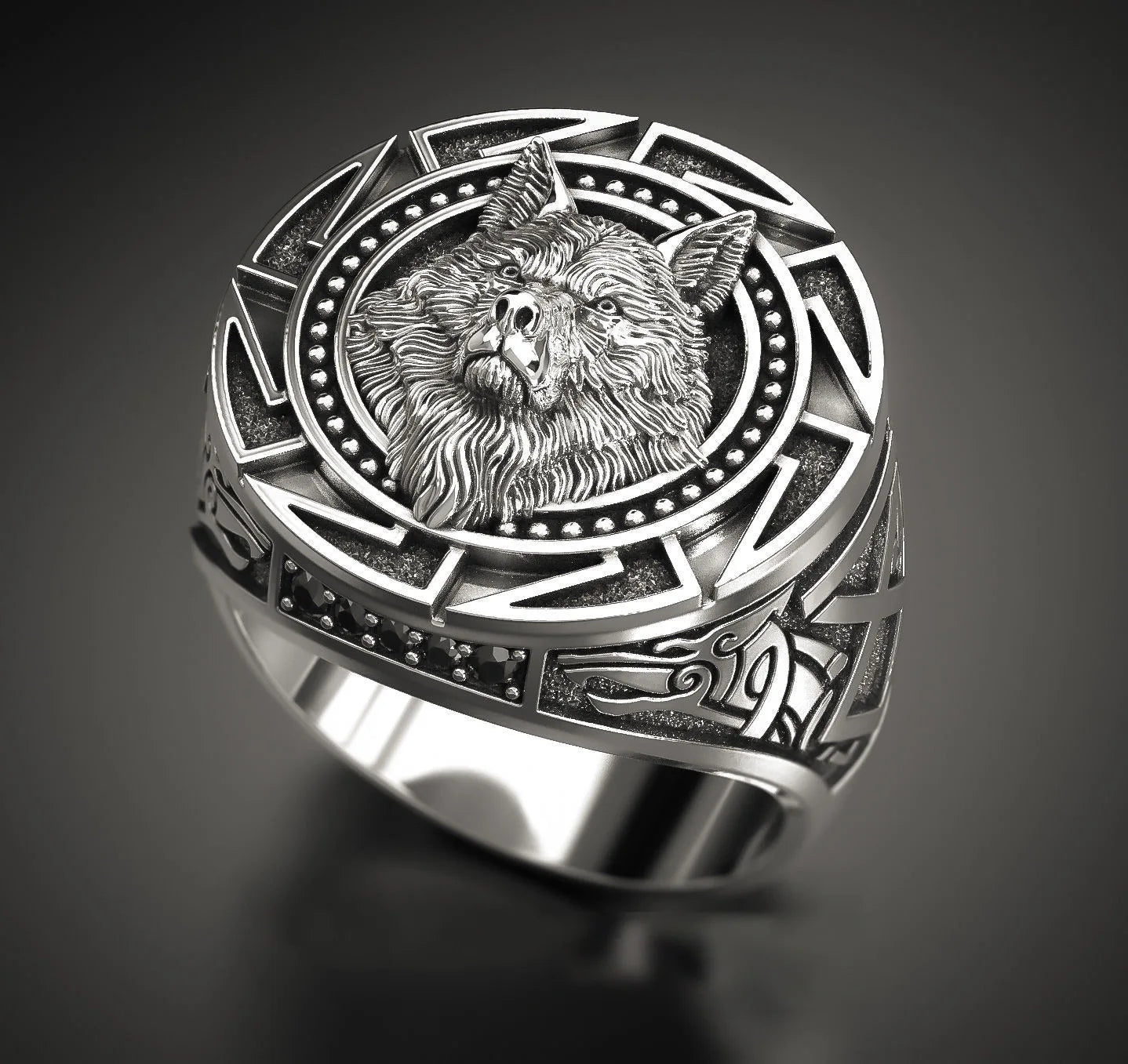 Wolf Ring Mens Signet - 925 Sterling Silver - Unisex - That Rock Aesthetic