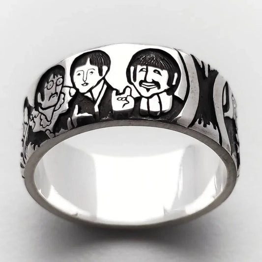 Yellow Submarine The Beatles Ring - John, Paul, George & Ringo - Silver - Unisex - That Rock Aesthetic