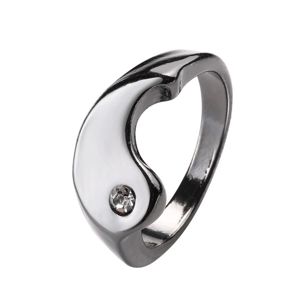 Matching Yin Yang Ring Set for Couples - Silver - Unisex - That Rock Aesthetic