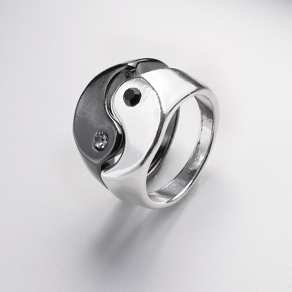 Matching Yin Yang Ring Set for Couples - Silver - Unisex - That Rock Aesthetic