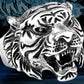 Roaring Tiger Head Mens Ring - Stainless Steel Silver, Gold or Black - Unisex