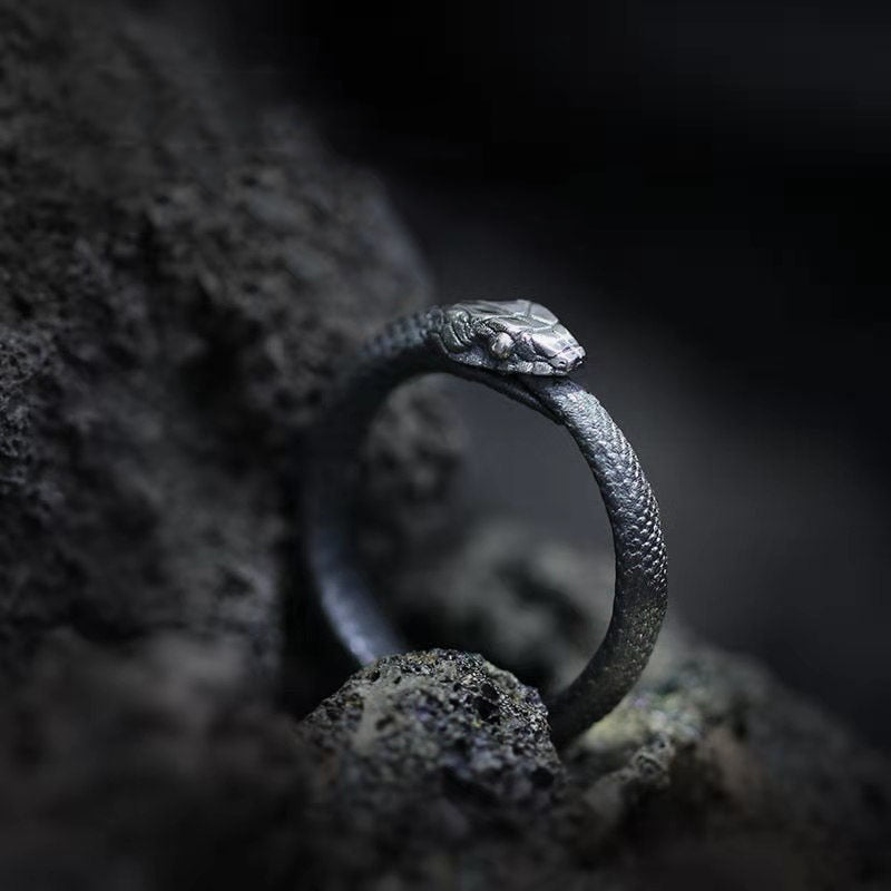 Gothic Wraparound Mens Snake Ring - Silver - Unisex – That Rock