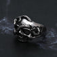 Skull and Snake Gothic Punk Mens Ring - Stainless Steel Silver & Gold - Unisex