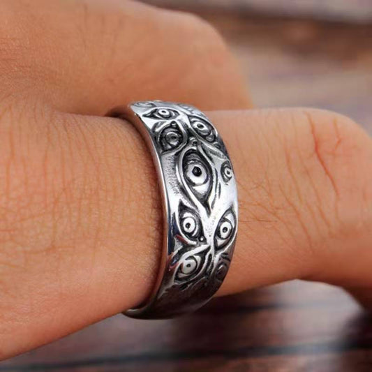 Mens Eyeball Ring All-Seeing Eye of Providence Ring - Eye of God - Silver - Unisex - That Rock Aesthetic