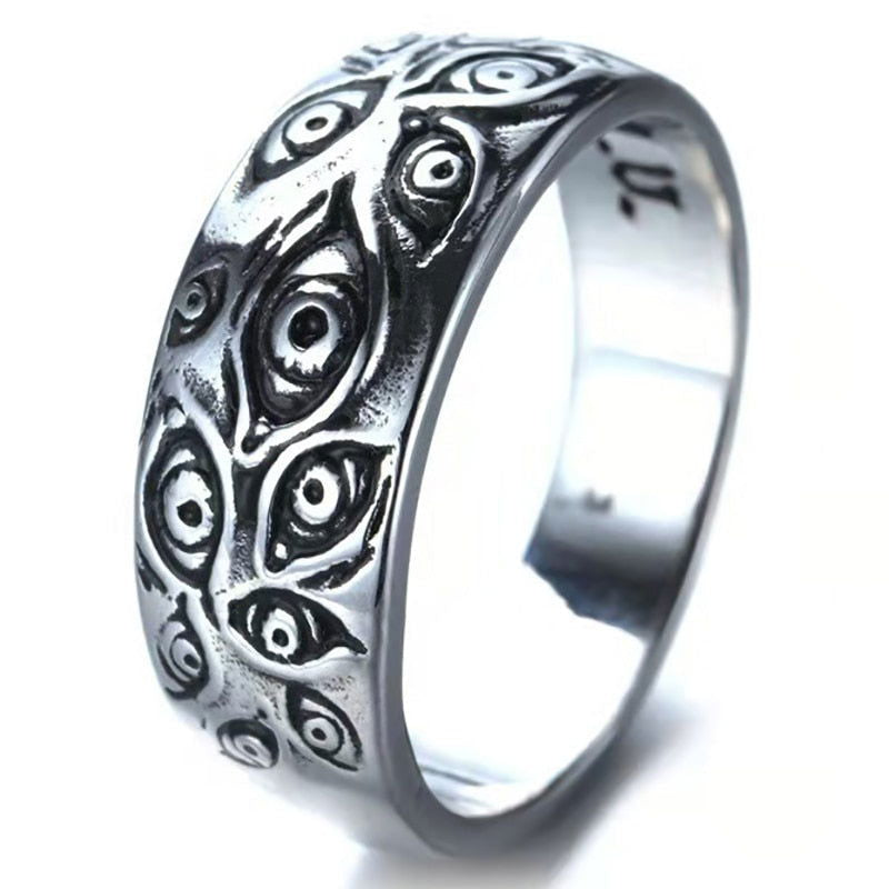 Mens Eyeball Ring All-Seeing Eye of Providence Ring - Eye of God - Silver - Unisex - That Rock Aesthetic