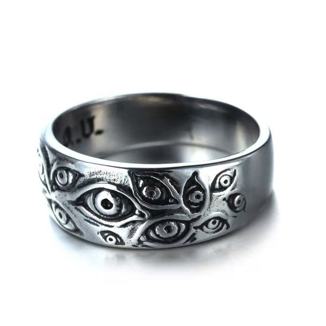 Mens Eyeball Ring All-Seeing Eye of Providence Ring - Eye of God - Silver - Unisex - That Rock Aesthetic