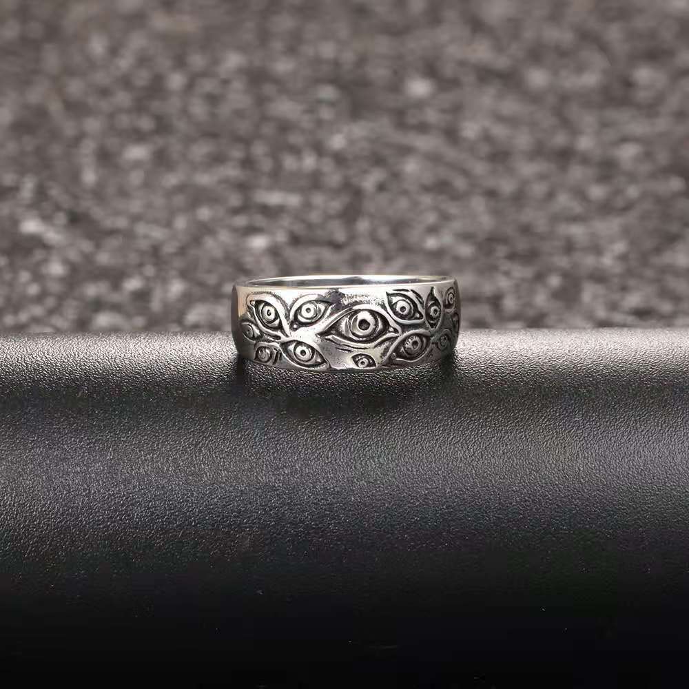 Mens Eyeball Ring All-Seeing Eye of Providence Ring - Eye of God - Silver - Unisex - That Rock Aesthetic