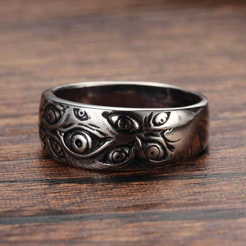 Mens Eyeball Ring All-Seeing Eye of Providence Ring - Eye of God - Silver - Unisex - That Rock Aesthetic
