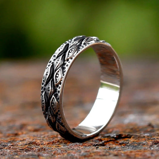 All-Seeing Eye of Providence Eyeball Ring Mens - Eye of God - Stainless Steel Silver - Unisex - That Rock Aesthetic