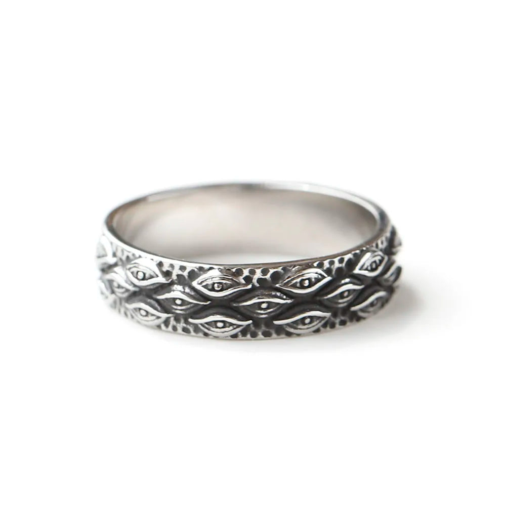 All-Seeing Eye of Providence Eyeball Ring Mens - Eye of God - Stainless Steel Silver - Unisex - That Rock Aesthetic