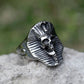 Snake Skull Ancient Egyptian Pharoah Ring Mens - Stainless Steel Silver - Unisex - That Rock Aesthetic