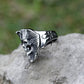 Snake Skull Ancient Egyptian Pharoah Ring Mens - Stainless Steel Silver - Unisex - That Rock Aesthetic