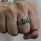 Angel Wing Skull Ring Mens - Silver - Unisex - Adjustable - That Rock Aesthetic