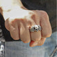 Angel Wing Skull Ring Mens - Silver - Unisex - Adjustable - That Rock Aesthetic