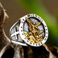 Archangel St. Michael Mens Signet Ring - Stainless Steel Silver & Gold - Unisex - That Rock Aesthetic