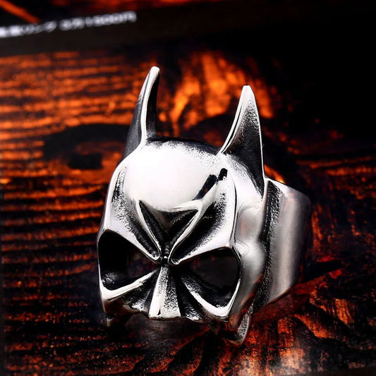 Batman Mask DC Comics Superhero Mens Batman Ring - Stainless Steel Silver - Unisex - That Rock Aesthetic