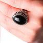 Black Onyx Ring Round Mens Gemstone - Silver - Unisex - That Rock Aesthetic