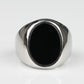 Oval Mens Black Onyx Ring - Gold or Silver - Unisex - That Rock Aesthetic