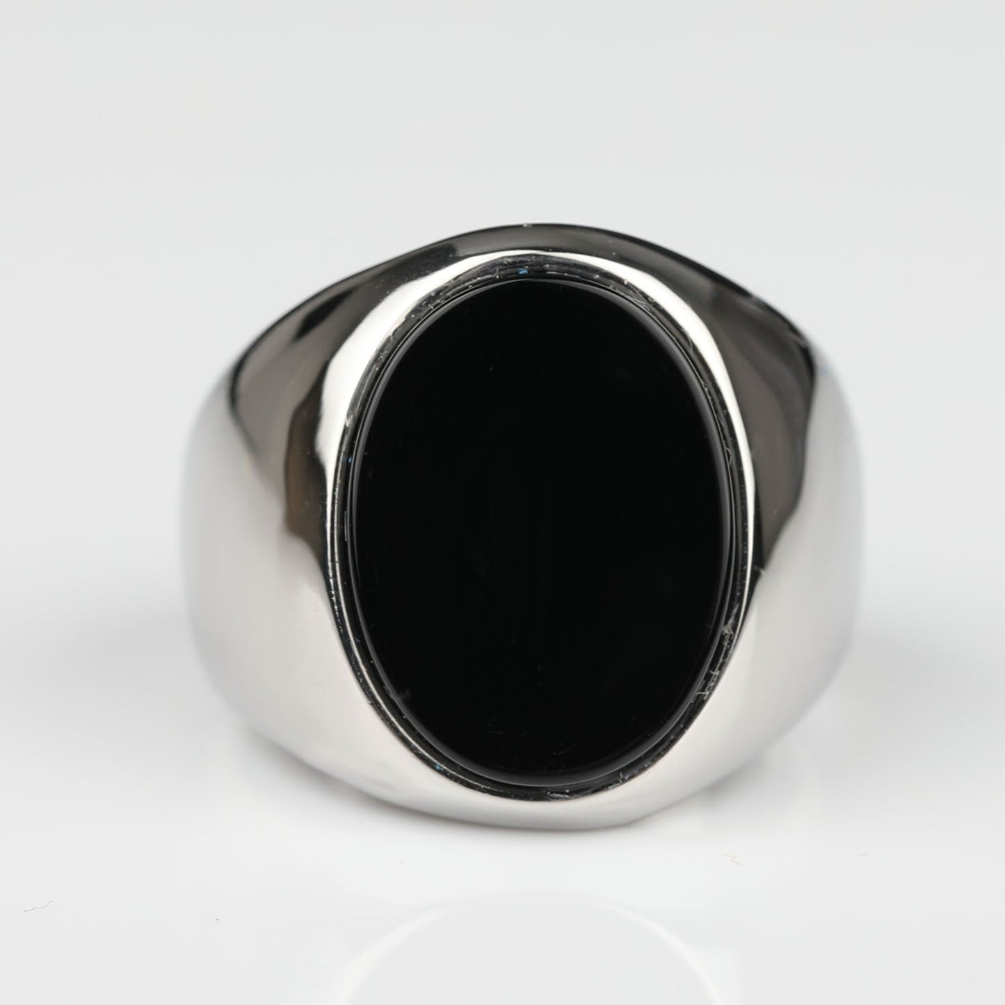 Oval Mens Black Onyx Ring - Gold or Silver - Unisex - That Rock Aesthetic
