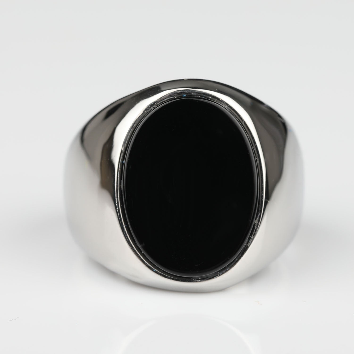 Oval Mens Black Onyx Ring - Gold or Silver - Unisex - That Rock Aesthetic