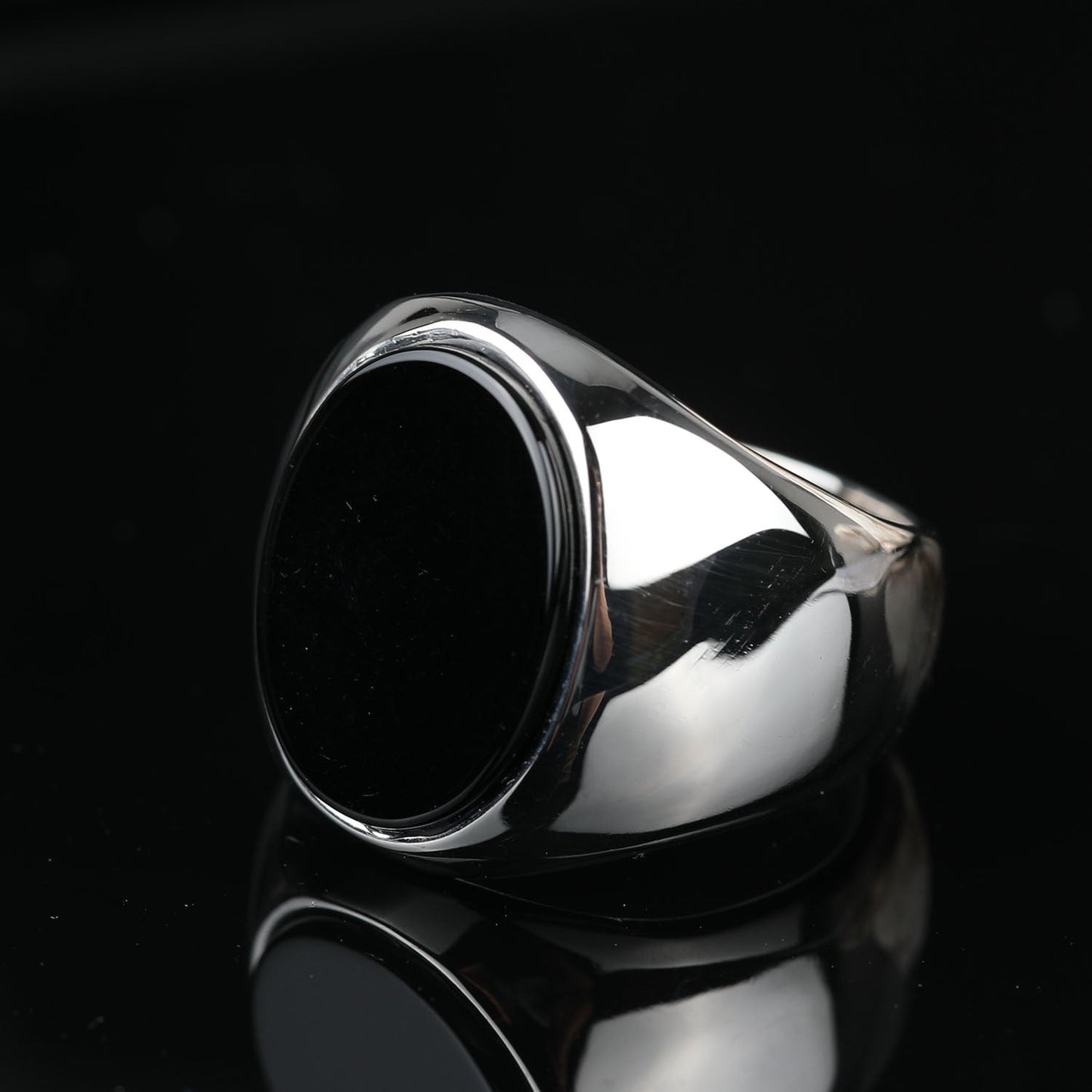 Oval Mens Black Onyx Ring - Gold or Silver - Unisex - That Rock Aesthetic