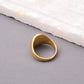 Blue Lapis Lazuli Round Mens Gemstone Ring - Stainless Steel Gold - Unisex - That Rock Aesthetic