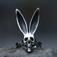 Bunny Rabbit Skull Ring - Stainless Steel Silver - Unisex - That Rock Aesthetic