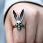 Bunny Rabbit Skull Ring - Stainless Steel Silver - Unisex - That Rock Aesthetic