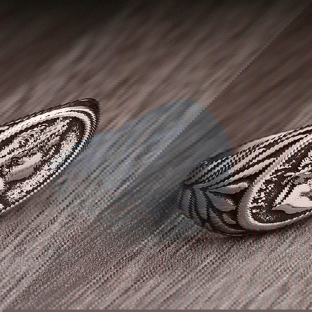 Caesar Ancient Rome Mens Signet Roman Coin Ring - Stainless Steel Silver & Gold - Unisex - That Rock Aesthetic