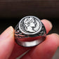 Caesar Ancient Rome Mens Signet Roman Coin Ring - Stainless Steel Silver & Gold - Unisex - That Rock Aesthetic