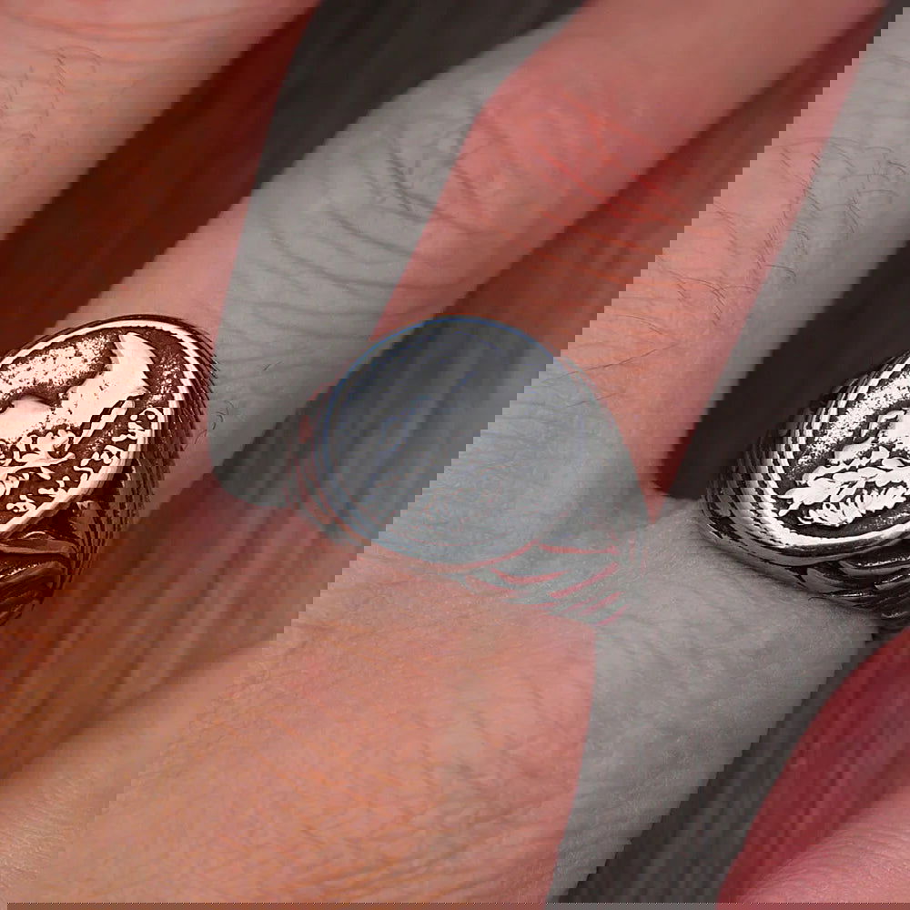 Caesar Ancient Rome Mens Signet Roman Coin Ring - Stainless Steel Silver & Gold - Unisex - That Rock Aesthetic