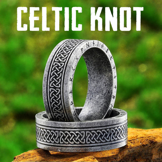 Celtic Knot Ring Collection - Stainless Steel Silver & Black Spinner - Unisex - That Rock Aesthetic