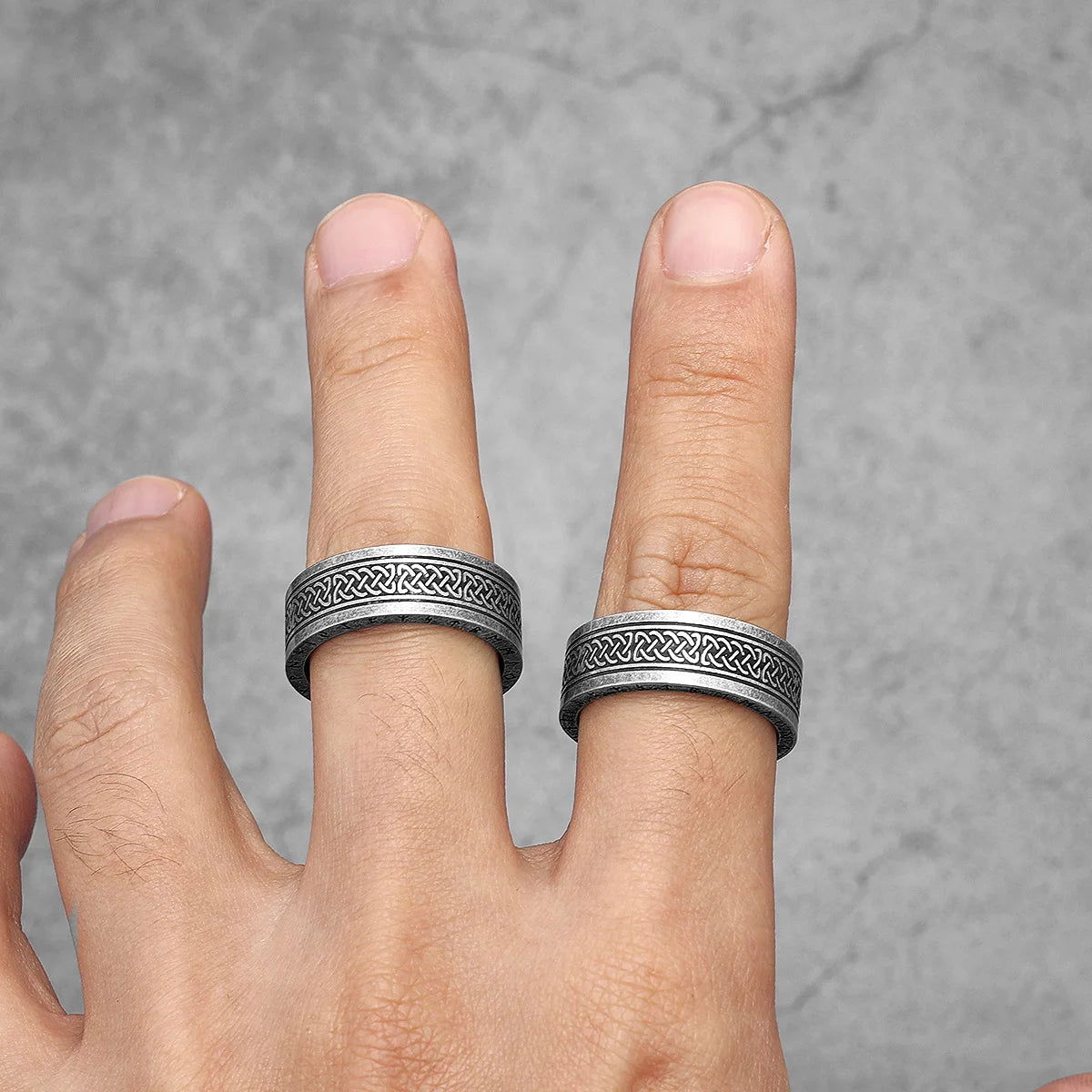 Celtic Knot Ring Collection - Stainless Steel Silver & Black Spinner - Unisex - That Rock Aesthetic