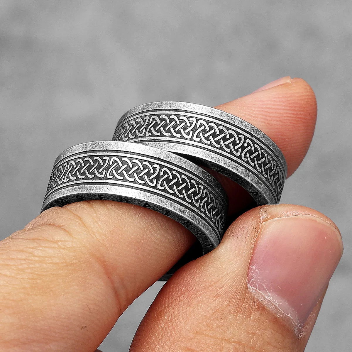 Celtic Knot Ring Collection - Stainless Steel Silver & Black Spinner - Unisex - That Rock Aesthetic