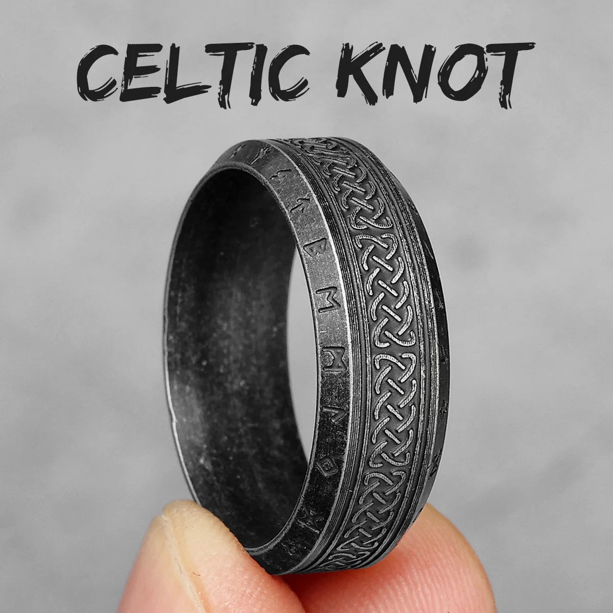Celtic Knot Ring Collection - Stainless Steel Silver & Black Spinner - Unisex - That Rock Aesthetic