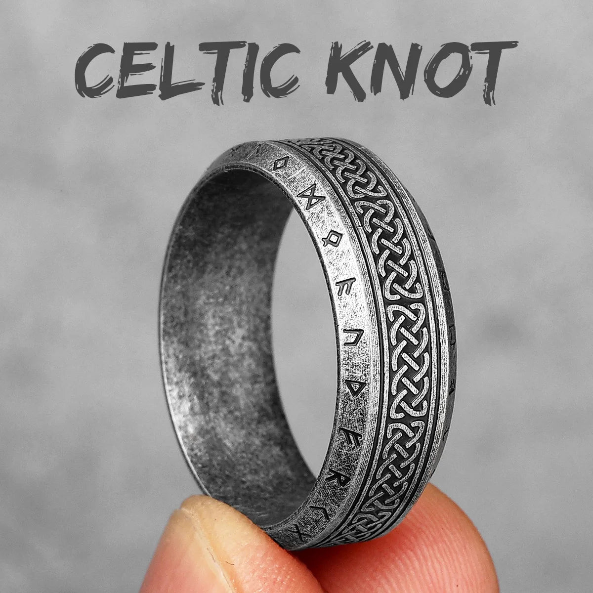 Celtic Knot Ring Collection - Stainless Steel Silver & Black Spinner - Unisex - That Rock Aesthetic