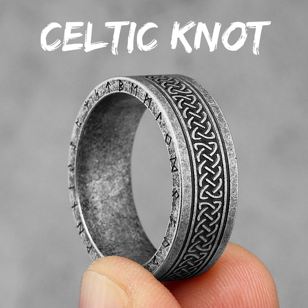 Celtic Knot Ring Collection - Stainless Steel Silver & Black Spinner - Unisex - That Rock Aesthetic