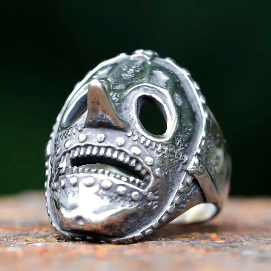 Chris Fehn Mask Slipknot Ring - Stainless Steel Silver - Unisex - That Rock Aesthetic