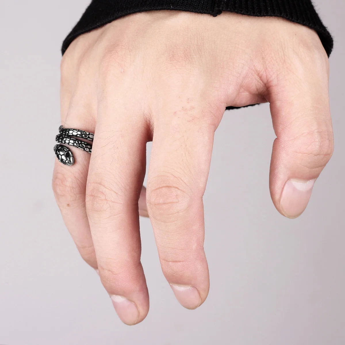 Coiled Mens Snake Ring - Stainless Steel Silver - Unisex - That Rock Aesthetic