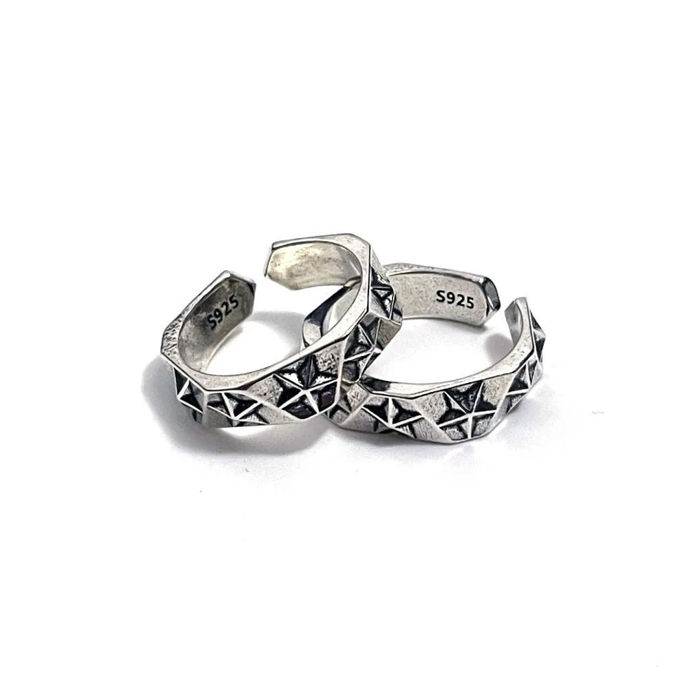 Cosmic Boho Star Ring - 925 Sterling Silver - Unisex - Adjustable - That Rock Aesthetic