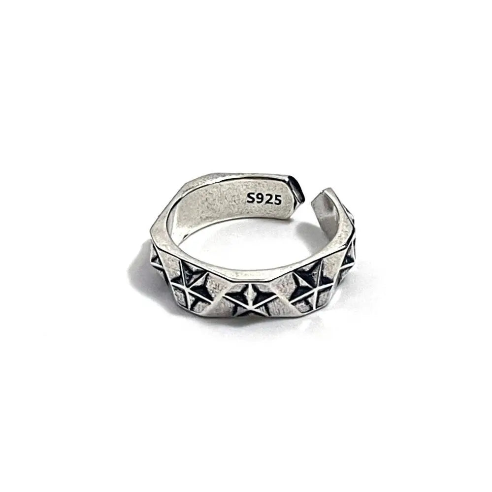 Cosmic Boho Star Ring - 925 Sterling Silver - Unisex - Adjustable - That Rock Aesthetic