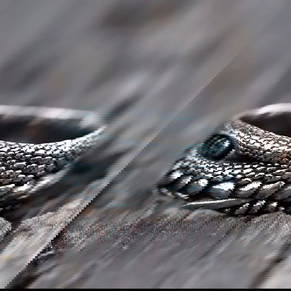 Crocodile Eye Ring Mens - Stainless Steel Silver - Unisex - That Rock Aesthetic