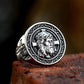 Cross Christian Jesus Ring Mens Crown of Thorns - Stainless Steel Silver - Unisex - That Rock Aesthetic