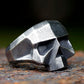 Cyberpunk Geometric Skull Ring Mens - Stainless Steel Silver - Unisex - That Rock Aesthetic
