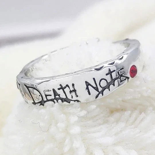 Death Note Anime Ring Mens - Silver - Unisex - Adjustable - That Rock Aesthetic